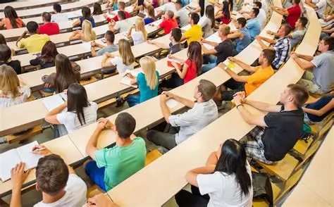 Classroom scene with students and modern learning environment